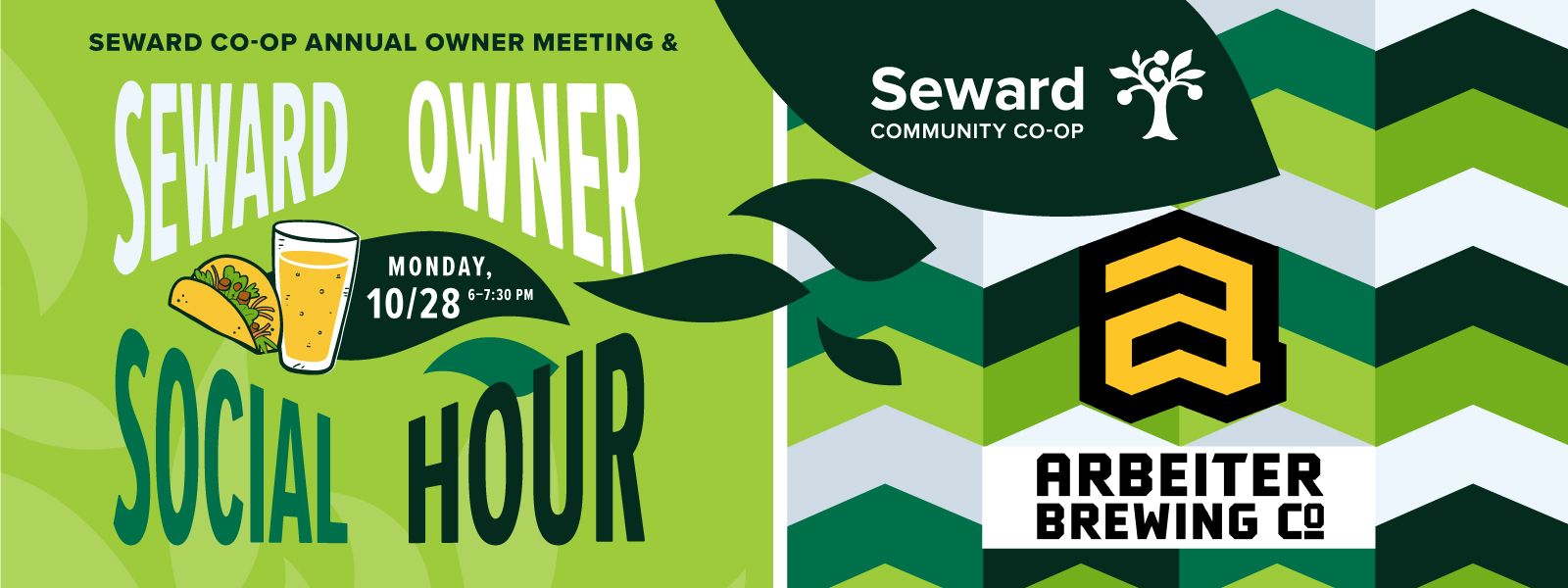 A graphic for the 2024 Seward Co-op Annual Owner Meeting