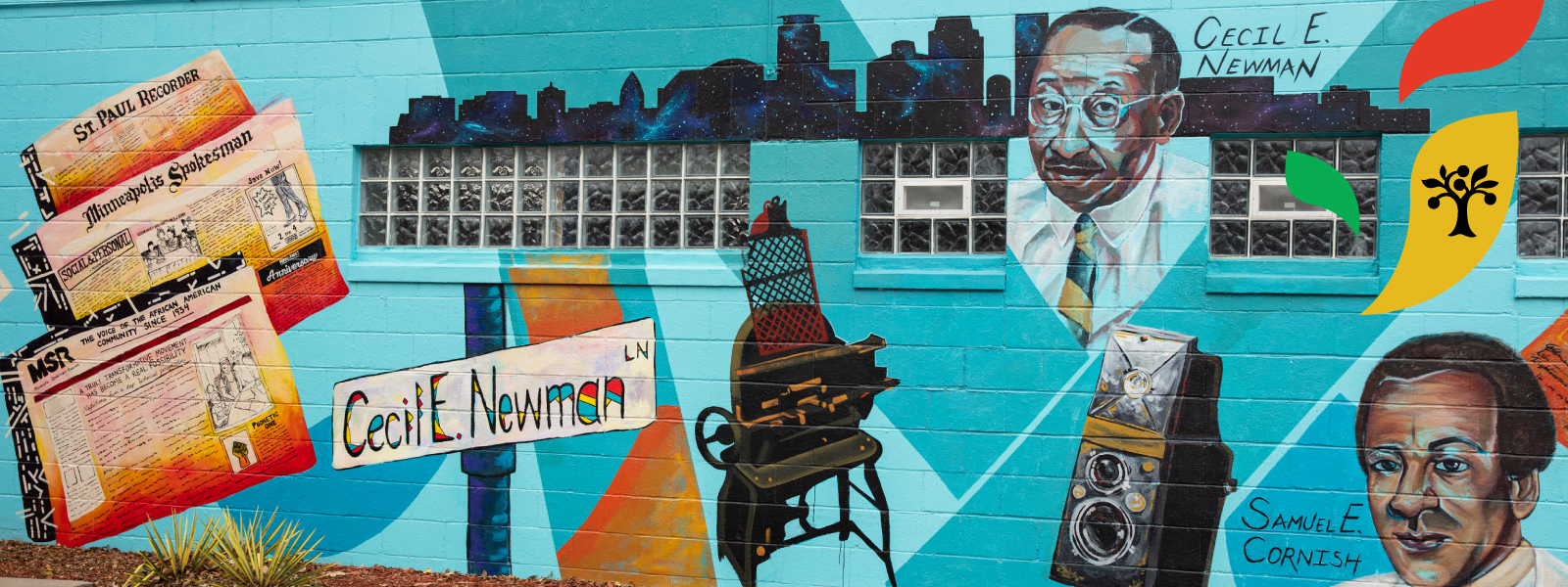 A mural outside the offices of the Minnesota Spokesman-Recorder in Minneapolis