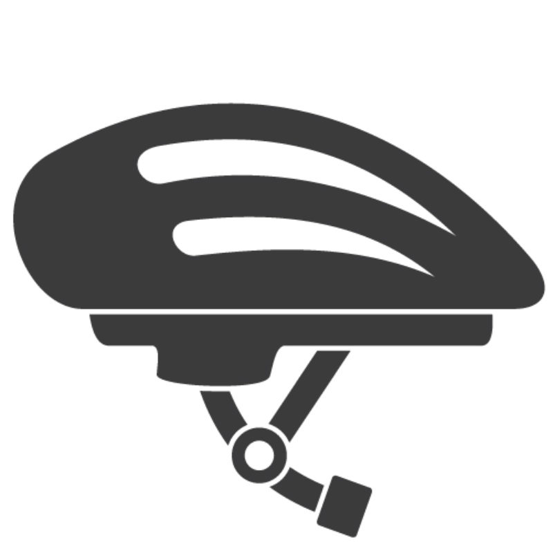 a black icon of a bike helmet