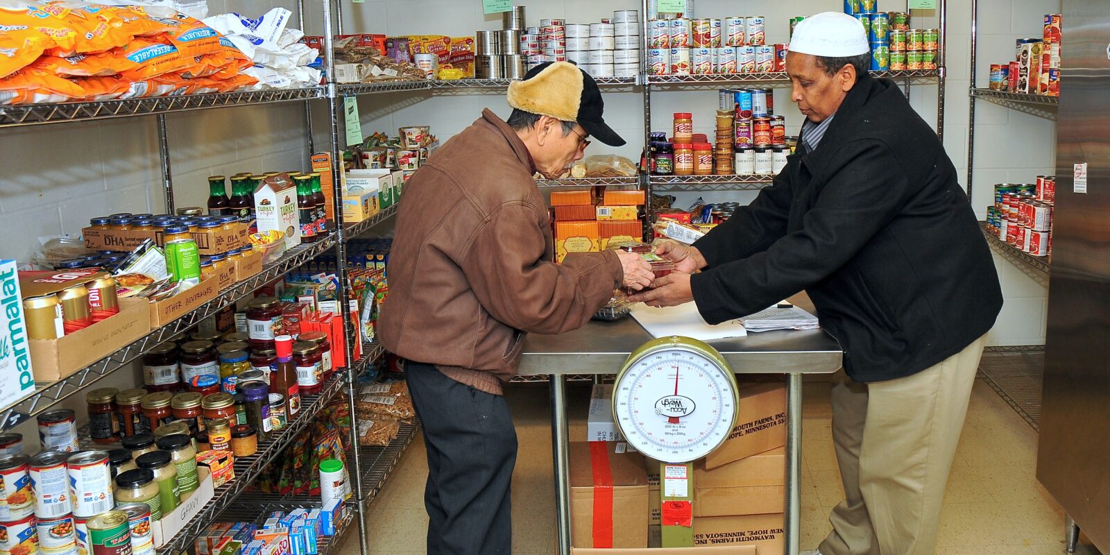 People at a food shelf