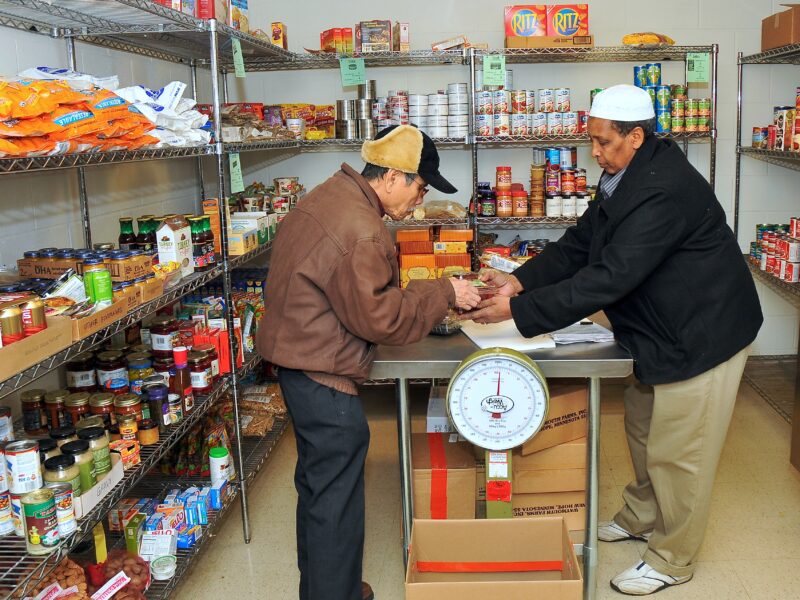 People at a food shelf