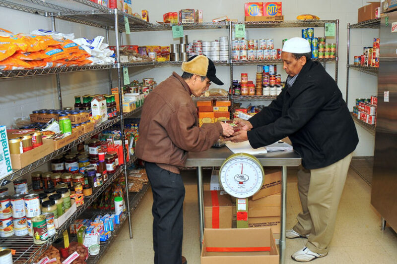 People at a food shelf