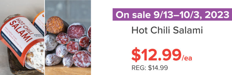 A sale graphic for Lowry Hill Provisions salami