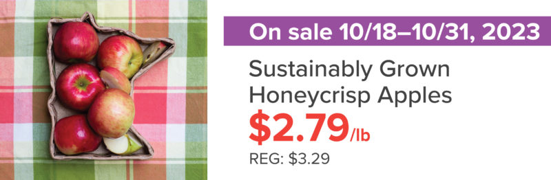 A sales graphic for honeycrisp apples