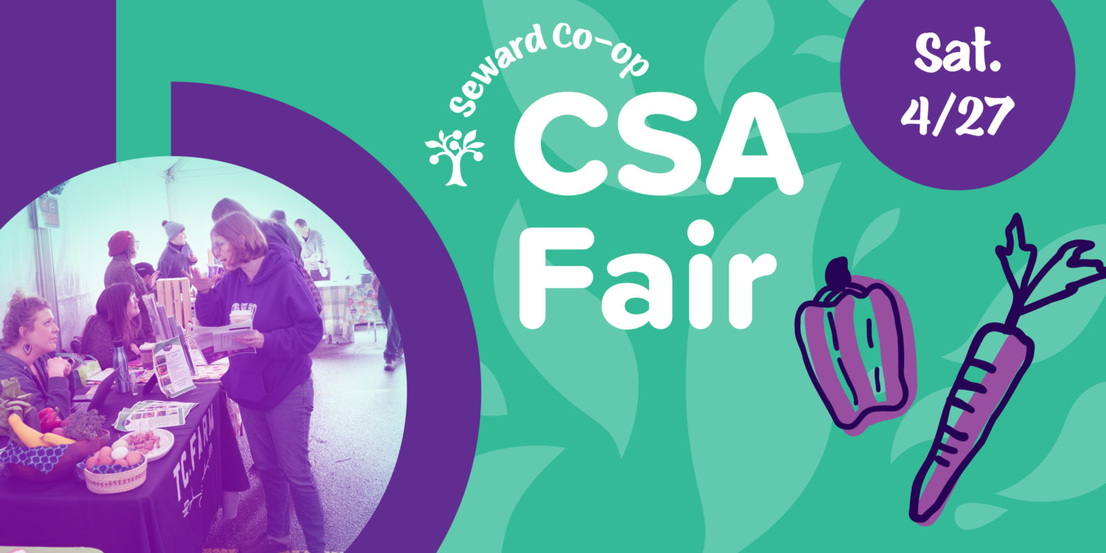 A graphic for the CSA Fair on April 27