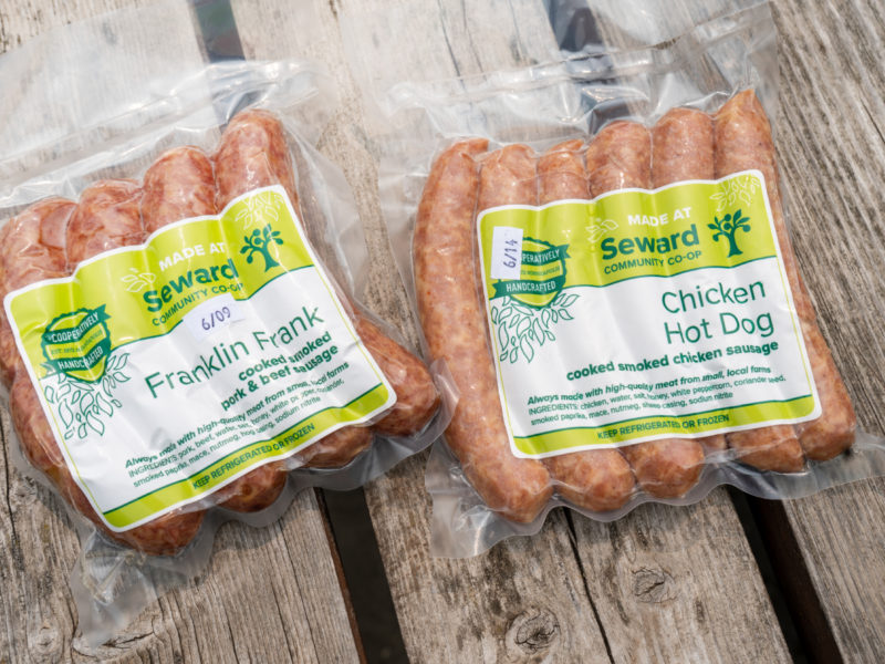 Packages of Seward-made sausages