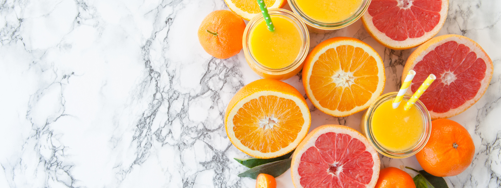 citrus fruits on a marbled background