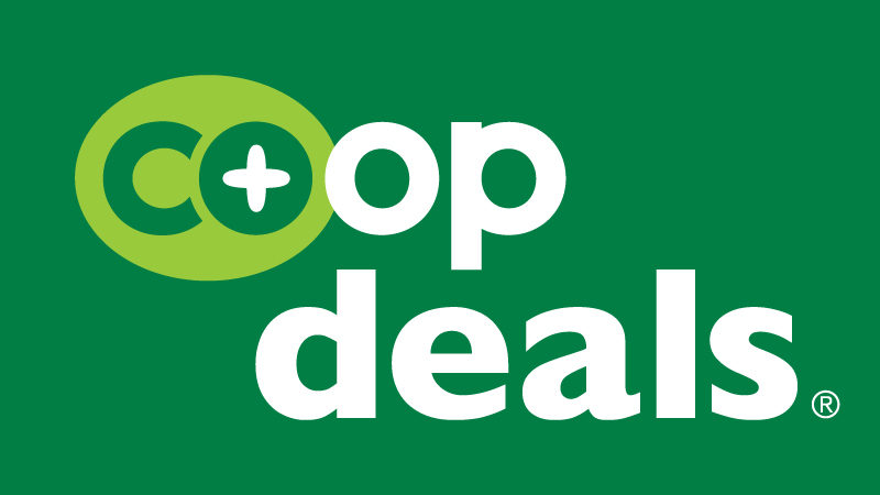 A green rectangle that reads "Co-op Deals"