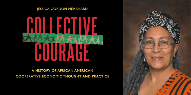Collective Courage book cover and photo of Dr. Jessica Gordon Nembhard