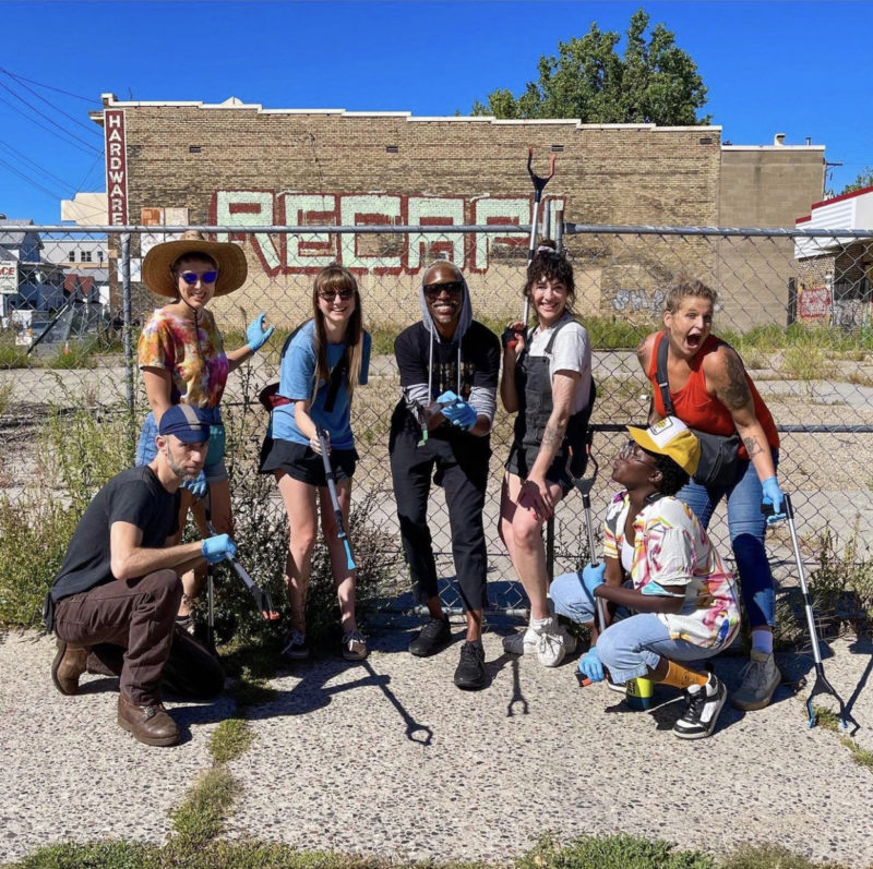 A group of people from Southside Harm Reduction Services on a clean-up outing
