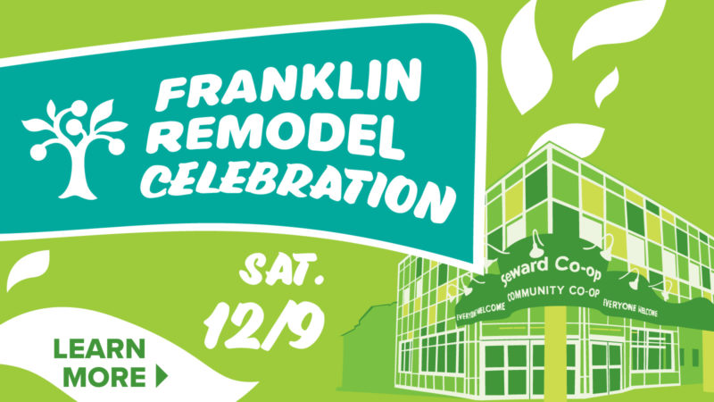 A graphic for the Franklin Remodel Celebration on December 9 from 11 a.m. to 2 p.m.