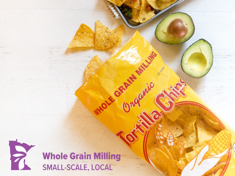 A photo of Whole Grain Milling bagged tortilla chips