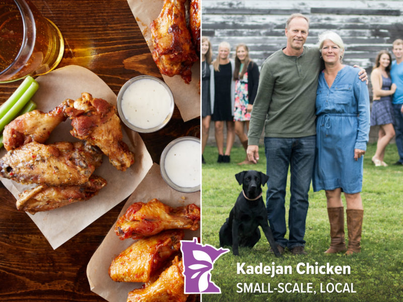 A photo of chicken wings and Kadejan Chicken farmers