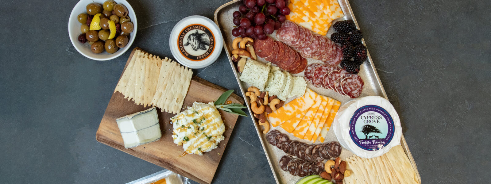 A charcuterie board