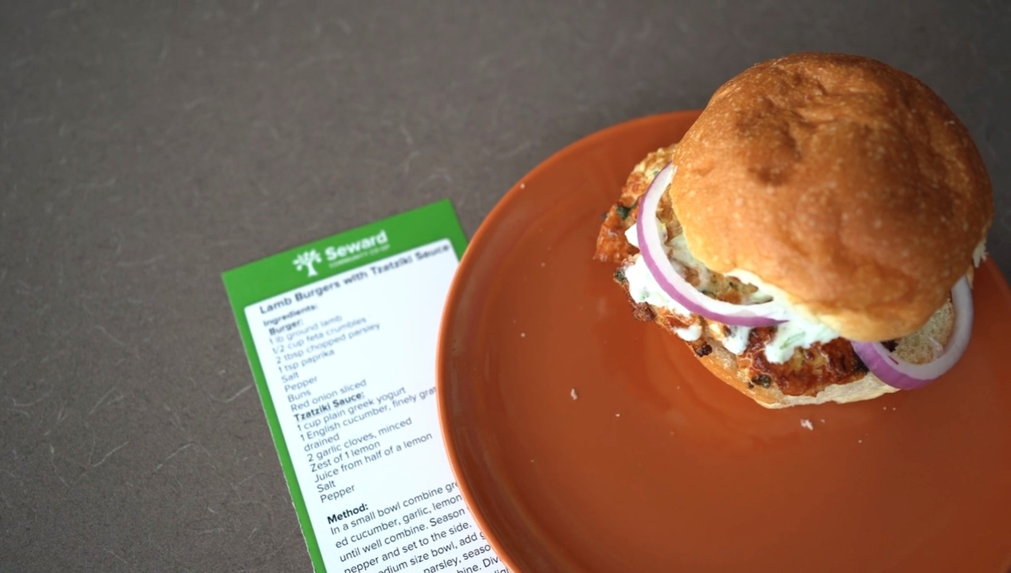Lamb Burgers with Tzatziki Sauce - Seward Community Co-op