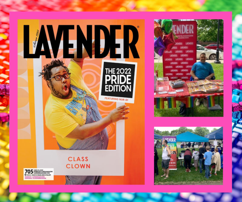 A collection of different photos from Lavender Magazine during Pride Month