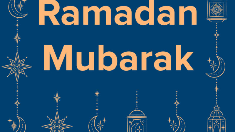 A graphic reading "Ramadan Mubarak"