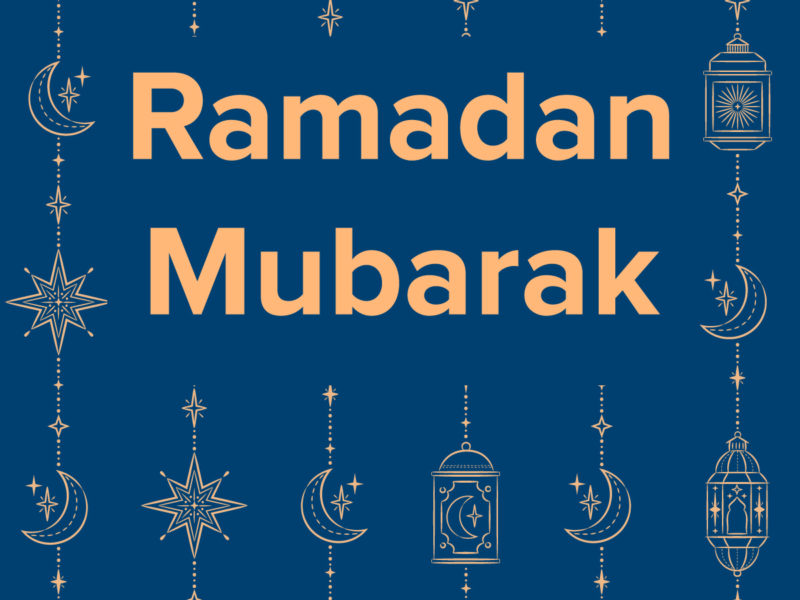 A graphic reading "Ramadan Mubarak"