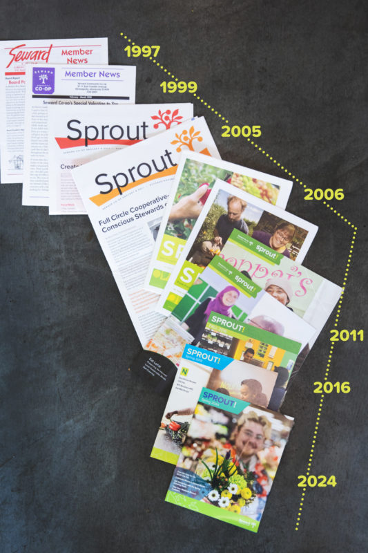 A timeline of the Sprout! newsletter through the years