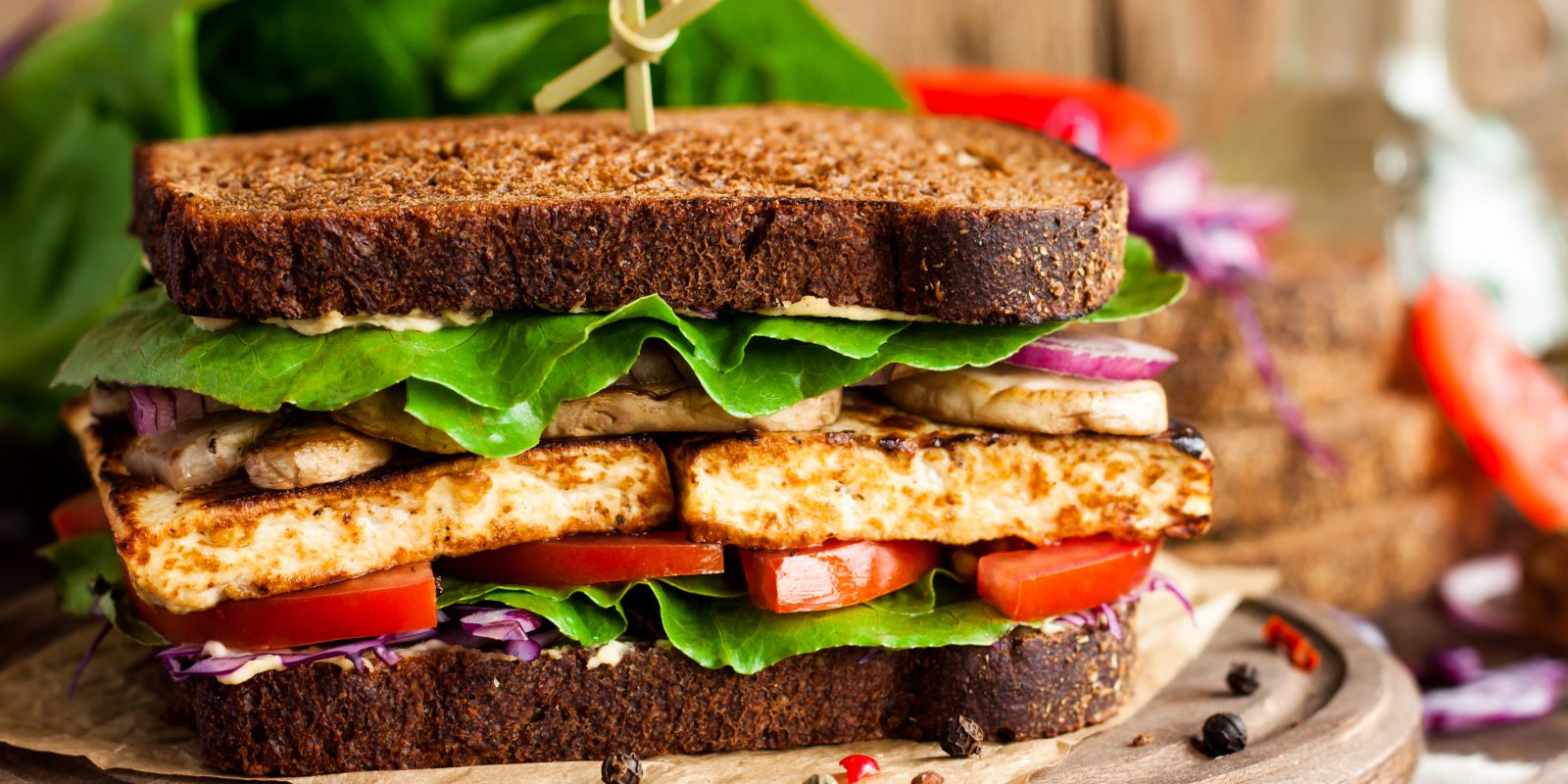 Tempeh, Lettuce, and Tomato Sandwich Seward Community Coop