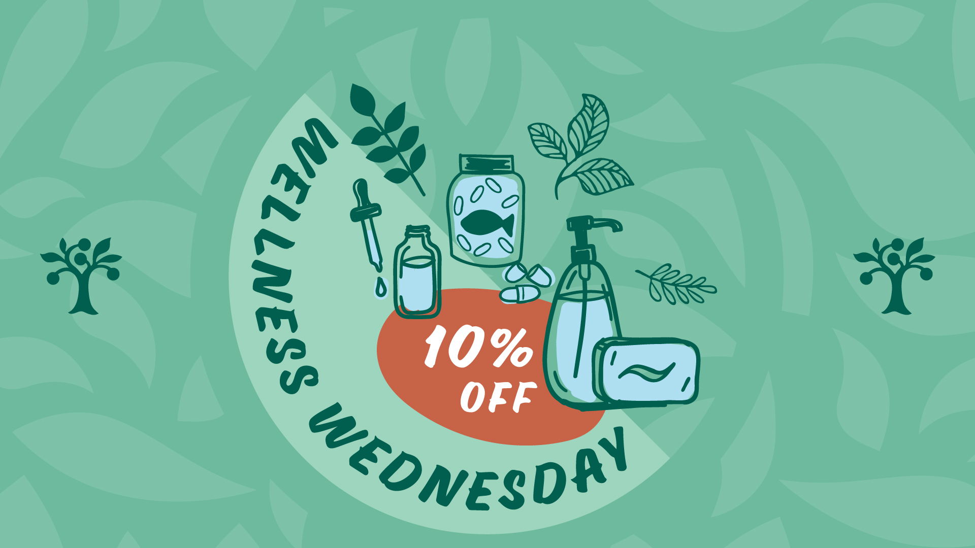A graphic for 10% off on Wellness Wednesday
