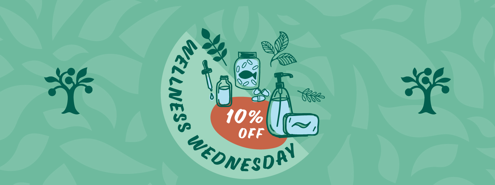 A graphic advertising the Wellness Wednesday sale