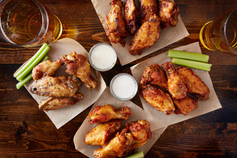 chicken wings and beer