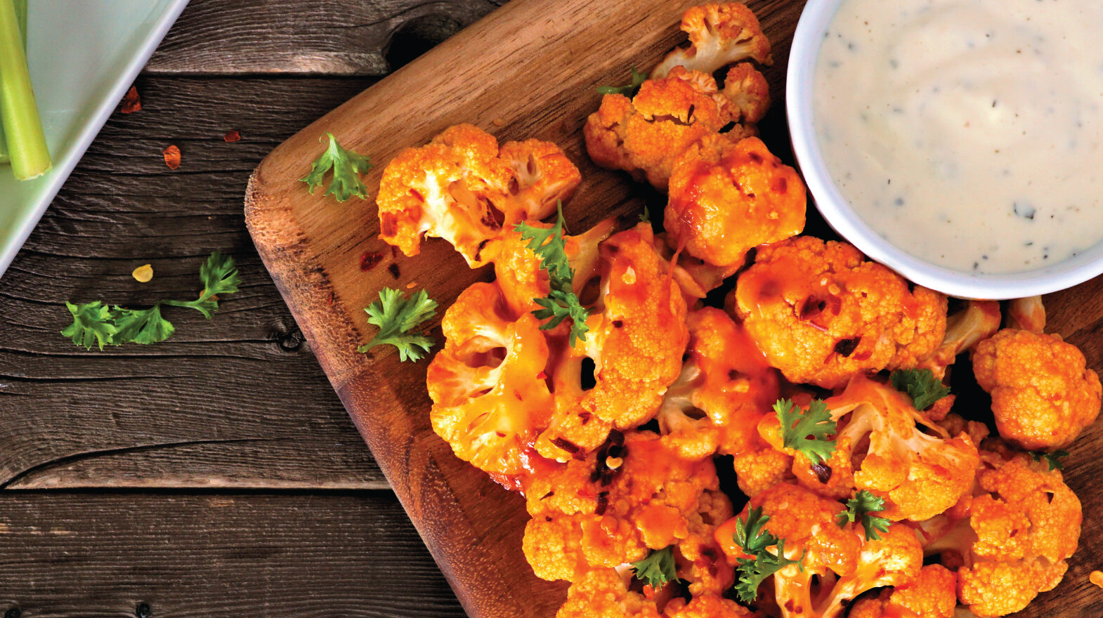 Buffalo Cauliflower and Vegan Ranch Dressing - Seward Community Co-op